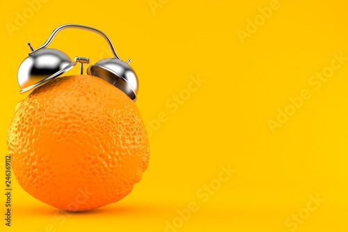 Orange with alarm clock