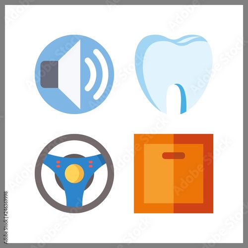 4 turn icon. Vector illustration turn set. toot and volume icons for turn works