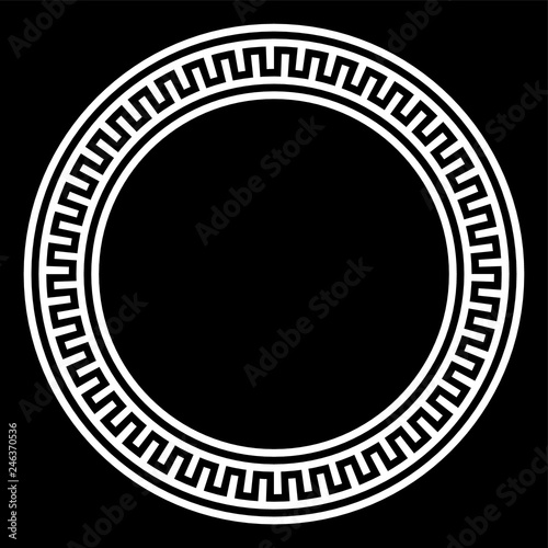 Decorative round frame. Abstract vector geometric ornamentd. Vector illustration.