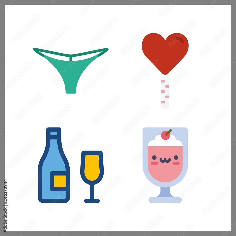 4 taste icon. Vector illustration taste set. lollipop and wine icons for taste works 4 taste icon. Vector illustration taste set. lollipop and wine icons for taste works