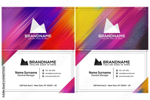 Vector modern creative and clean business card template, polygon background, flyer design, name card template. Corporate identity with abstract illustration. Vector company style for brandbook