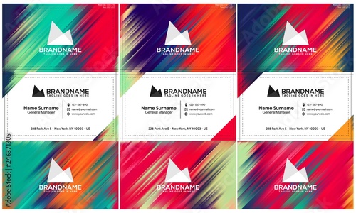 Vector modern creative and clean business card template, polygon background, flyer design, name card template. Corporate identity with abstract illustration. Vector company style for brandbook