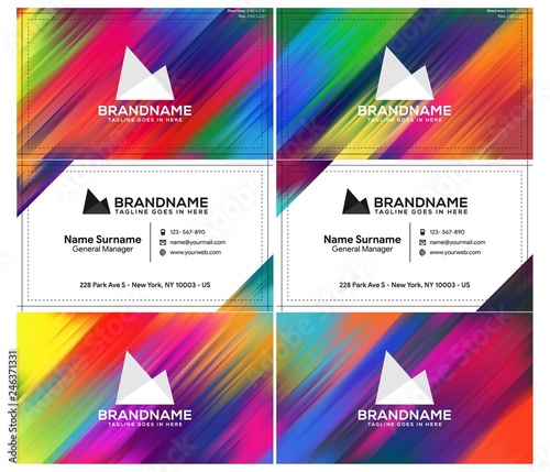 Vector modern creative and clean business card template, polygon background, flyer design, name card template. Corporate identity with abstract illustration. Vector company style for brandbook