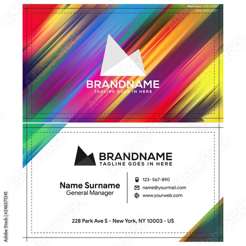 Vector modern creative and clean business card template, polygon background, flyer design, name card template. Corporate identity with abstract illustration. Vector company style for brandbook