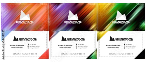 Vector modern creative and clean business card template, polygon background, flyer design, name card template. Corporate identity with abstract illustration. Vector company style for brandbook