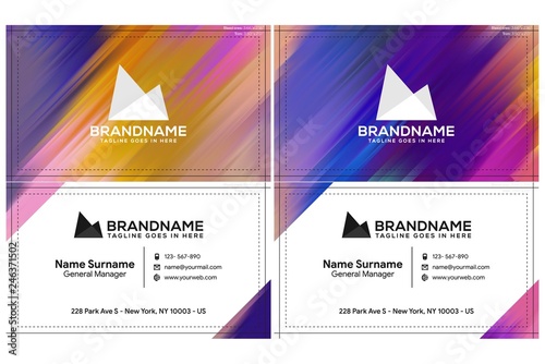 Vector modern creative and clean business card template, polygon background, flyer design, name card template. Corporate identity with abstract illustration. Vector company style for brandbook