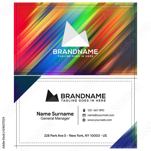 Vector modern creative and clean business card template, polygon background, flyer design, name card template. Corporate identity with abstract illustration. Vector company style for brandbook