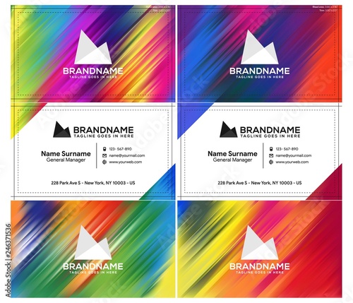 Vector modern creative and clean business card template, polygon background, flyer design, name card template. Corporate identity with abstract illustration. Vector company style for brandbook