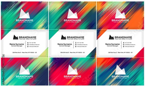 Vector modern creative and clean business card template, polygon background, flyer design, name card template. Corporate identity with abstract illustration. Vector company style for brandbook