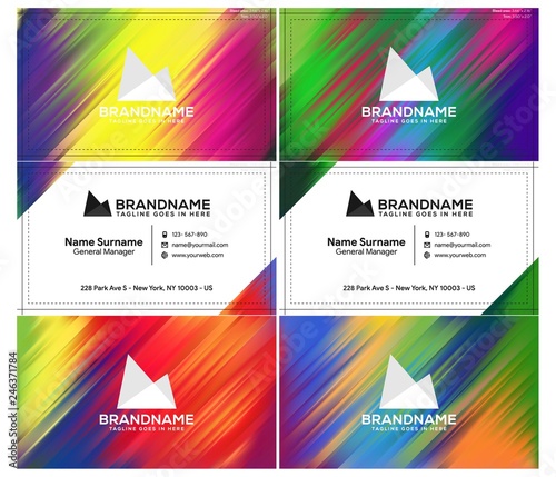 Vector modern creative and clean business card template, polygon background, flyer design, name card template. Corporate identity with abstract illustration. Vector company style for brandbook