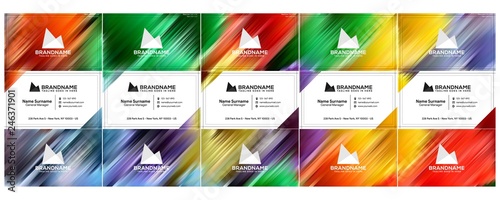 Vector modern creative and clean business card template, polygon background, flyer design, name card template. Corporate identity with abstract illustration. Vector company style for brandbook