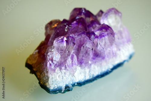 an amethyst mineral harvested and analyzed in the laboratory