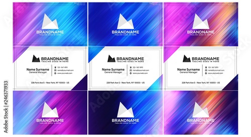 Vector modern creative and clean business card template, polygon background, flyer design, name card template. Corporate identity with abstract illustration. Vector company style for brandbook