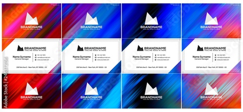 Vector modern creative and clean business card template, polygon background, flyer design, name card template. Corporate identity with abstract illustration. Vector company style for brandbook