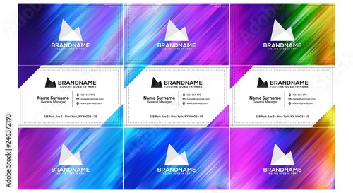 Vector modern creative and clean business card template, polygon background, flyer design, name card template. Corporate identity with abstract illustration. Vector company style for brandbook