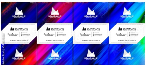 Vector modern creative and clean business card template, polygon background, flyer design, name card template. Corporate identity with abstract illustration. Vector company style for brandbook