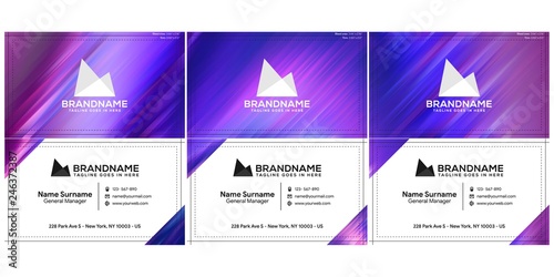 Vector modern creative and clean business card template, polygon background, flyer design, name card template. Corporate identity with abstract illustration. Vector company style for brandbook