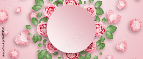 Creative design promo banners, Pink design, light background, Valentine's Day, Women's Day, the eighth of March, hot sale, discounts. Banner, copy space. Mockup, horizontal flyer for printing.