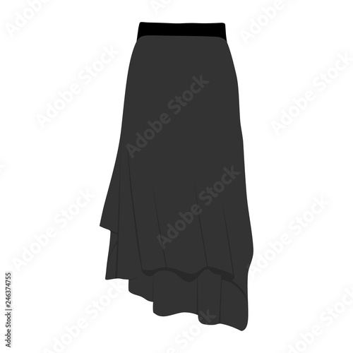 Vector skirt black template, design fashion woman illustration. Women skirt