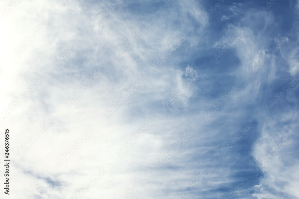 Blue sky with cloud. Clearing day and Good weather in the summer.