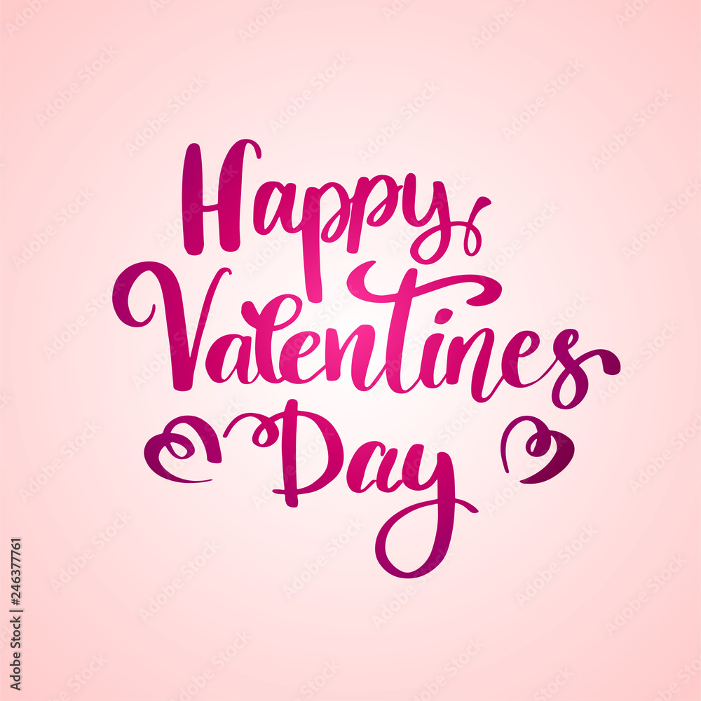 Happy Valentines Day typography poster with handwritten calligraphy text, isolated on white background. Happy Valentines Day typography poster with handwritten calligraphy text, isolated on white background.
