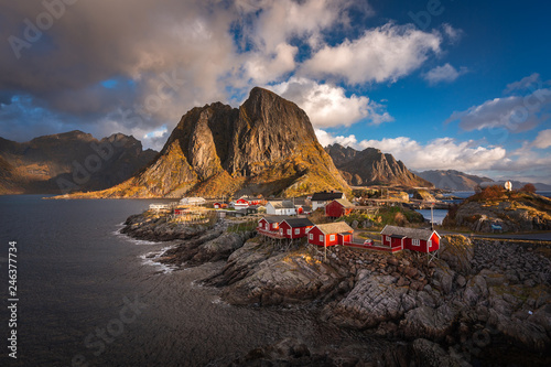 Lofoten landscape in autumn norway moutains 