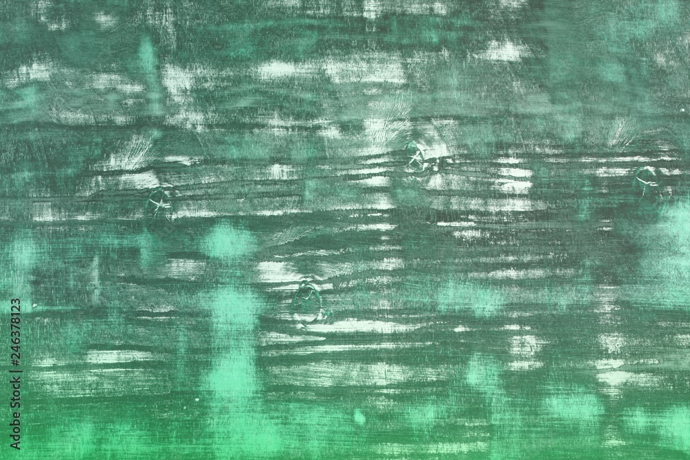 teal, sea-green design desk with a lot of scratches texture - beautiful abstract photo background