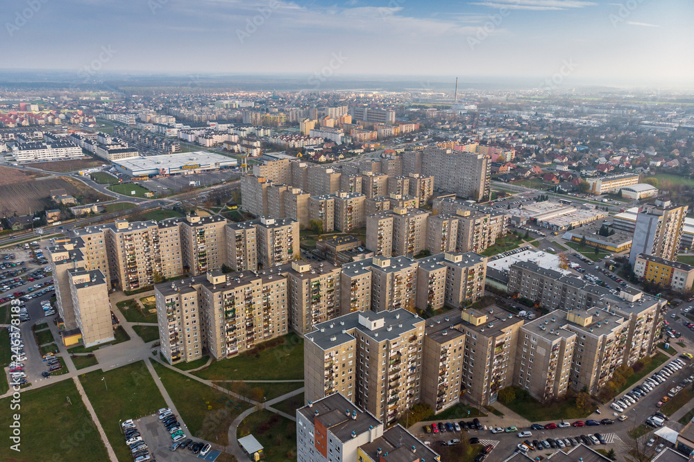 Obraz premium Blocks in Poland from sky