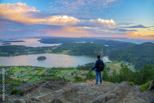 The View of Fidalgo and San Juan Islands on Mount Erie
