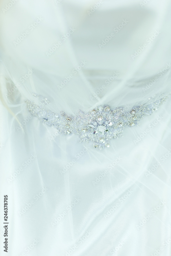 Details of luxury wedding fashionable dress