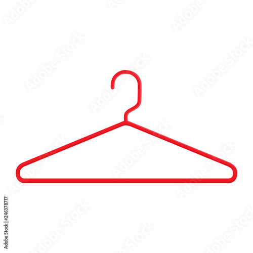 Plastic Red Hanger vector icon isolated on white background
