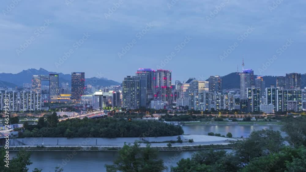 Seoul City Skyline,South Korea.Timelapse 4k Seoul City Skyline,South Korea.Timelapse 4k
