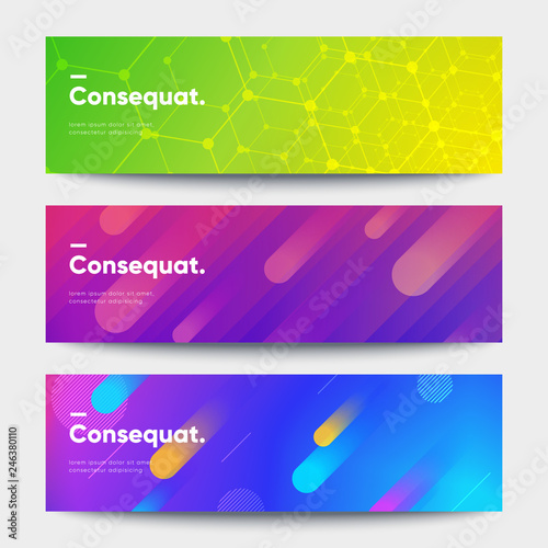 Modern deisgn banners set. Creative shapes composition. Eps10 vector.