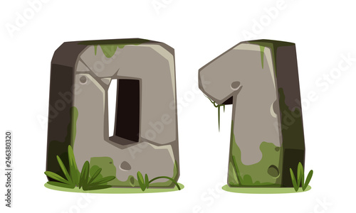 Numbers made of stone for jungle theme part 1