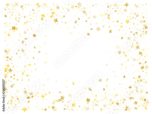Magic gold sparkle texture vector star background.