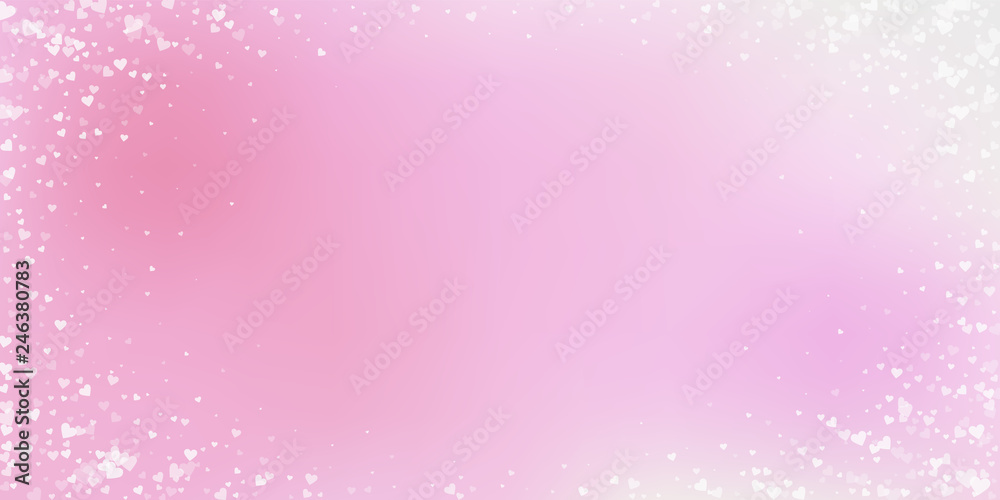 White heart love confettis. Valentine's day vignet White heart love confettis. Valentine's day vignet