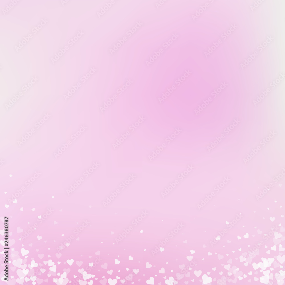 White heart love confettis. Valentine's day gradie White heart love confettis. Valentine's day gradie