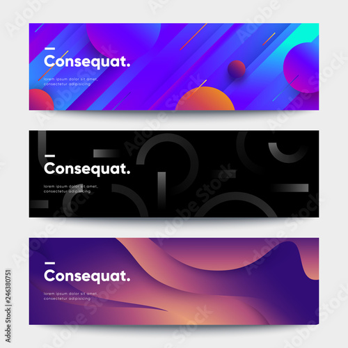 Modern deisgn banners set. Creative shapes composition. Eps10 vector.