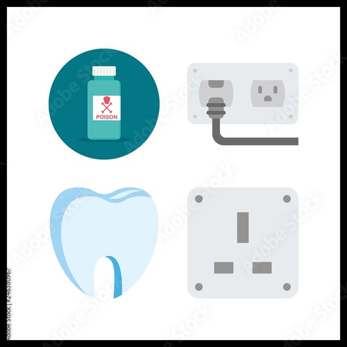 4 danger icon. Vector illustration danger set. toot and socket icons for danger works