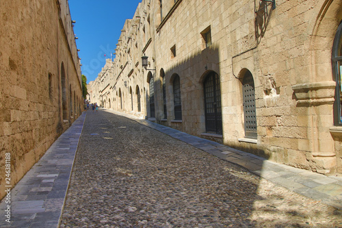 Medieval  street in the town of Rhodes