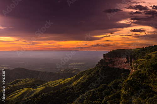 Colorful sunset in the mountain.