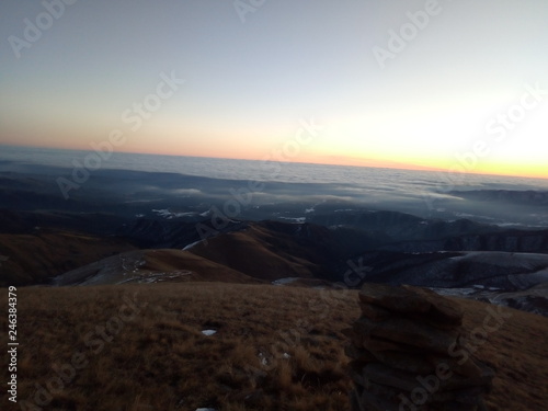 sunset in mountains