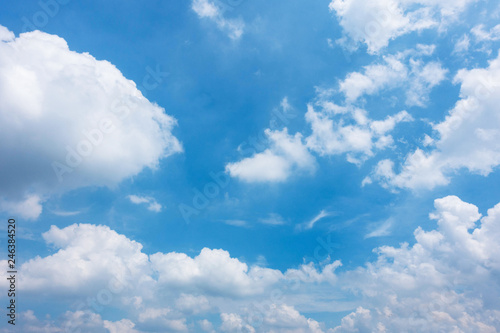 Beautiful blue sky with cloudy. Color sky is clear with white clouds on natural background.