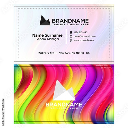 Vector modern creative and clean business card template, polygon background, flyer design, name card template. Corporate identity with abstract illustration. Vector company style for brandbook