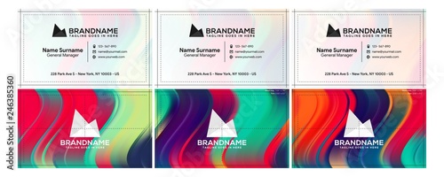 Vector modern creative and clean business card template, polygon background, flyer design, name card template. Corporate identity with abstract illustration. Vector company style for brandbook
