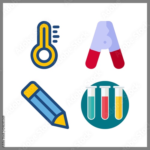 4 tool icon. Vector illustration tool set. pencil and thermometer icons for tool works