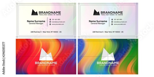 Vector modern creative and clean business card template, polygon background, flyer design, name card template. Corporate identity with abstract illustration. Vector company style for brandbook
