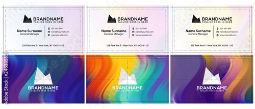 Vector modern creative and clean business card template, polygon background, flyer design, name card template. Corporate identity with abstract illustration. Vector company style for brandbook