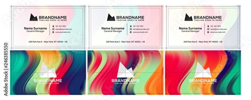 Vector modern creative and clean business card template, polygon background, flyer design, name card template. Corporate identity with abstract illustration. Vector company style for brandbook