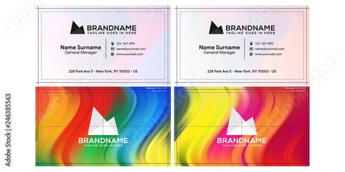 Vector modern creative and clean business card template, polygon background, flyer design, name card template. Corporate identity with abstract illustration. Vector company style for brandbook